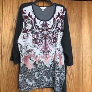 Cj banks knit 3/4 length sleeves top